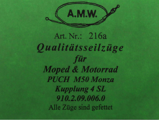 Kabel Puch Monza 4SL koppelingskabel A.M.W. product